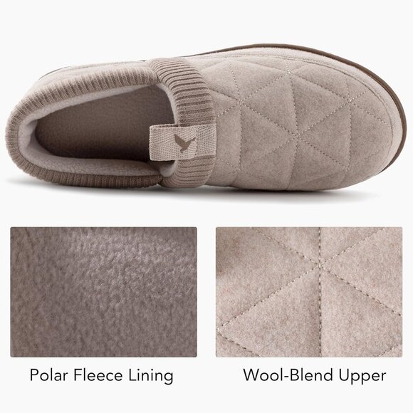 Women's Closed Back Knit Cuff Warm Lining Tan Memory Foam Sole Slippers Boot - Picture 3 of 6